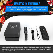 Load image into Gallery viewer, NT21 1200 Lumens Small Bright Rechargeable Flashlight with Power Display, IP67 Waterproof, 5 Light Modes, 984ft Long Throw EDC Pocket-Size Torch for Camping Searching Emergency