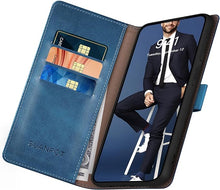 Load image into Gallery viewer, SUANPOT Compatible with iPhone 16 6.1" Wallet case with RFID Blocking Credit Card Holder,Flip Book PU Leather Protective Cover Women Men for Apple 16 Phone case Sky Blue