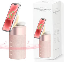 Load image into Gallery viewer, COLSUR Bluetooth Speaker with Night Light, Magnetic Wireless Charger, 2 in 1 Wireless Charging Station for iPhone 16/15/14/13/12 Series, AirPods Pro/3/2, Gift for Teens/Women/Girls/Boys/Man