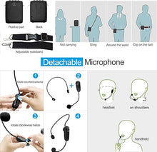 Load image into Gallery viewer, WinBridge Bluetooth Voice Amplifier for Teachers, Wireless Voice Amplifier with Bluetooth Headset Microphone, Portable Megaphone Speaker Headset System, Teacher Must Haves 15W WB002