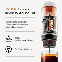 Load image into Gallery viewer, Rich Crema Portable Electric Espresso Coffee Maker, Travel Car Hiking, Fast self-heating 2 IN 1 Extraction System Espresso Machine, Support Ground Coffee and NS capsule, ME2218 (White 03)