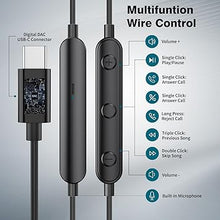 Load image into Gallery viewer, USB C Headphones for Samsung Galaxy S24 Ultra S23 FE S22 S21 A35 Note20 10+ Flip Fold,Magnetic Wired Earbuds Noise Isotiolan in-Ear Type C Earphones with Microphone for iPhone 16 15 Pro Max,Android