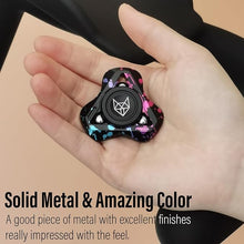 Load image into Gallery viewer, FREELOVE Metal Fidget Spinner for Adults, Upgraded Fox, Stainless Steel Fidget Toys, High Spin Long Spinning Finger Gyro, Small Mini Fidget Block, Silent Bearings EDC for Men Anxiety Cool