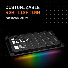 Load image into Gallery viewer, Western Digital 1TB P40 Game Drive SSD - Up to 2,000MB/s, RGB Lighting, Portable External Solid State Drive , Compatible with Playstation, Xbox, PC, & Mac - WDBAWY0010BBK-WESN