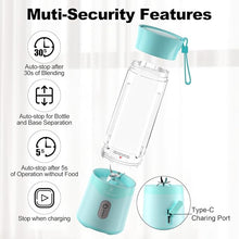 Load image into Gallery viewer, COKUNST 18oz Portable Blender, USB Rechargeable Personal Size Blenders, Smoothie Blender with 6 Blades for Protein & Shakes, Mini juicer with Extra Handle Lid for Travel Sports Outgoing