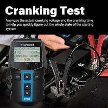 Load image into Gallery viewer, TOPDON BT100 Car Battery Tester 12V Load Tester, 100-2000 CCA Automotive Alternator Tester Digital Auto Battery Analyzer Charging Cranking System Tester for Car Truck Motorcycle ATV SUV Boat Yacht