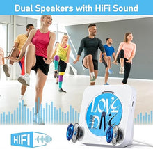 Load image into Gallery viewer, CD Player with Speakers Bluetooth Desktop CD Players for Home Kpop Music CD Player with LED Screen FM Radio Remote Control Timer Support AUX USB TF Card Playback