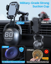 Load image into Gallery viewer, HTU 2024 Ultimate Car Phone Mount?80+LBS Strongest Suction & Military-Grade??Patent & Safety Certs? Cell Phone Holder Truck Stand for Dashboard Windshield Vent for iPhone 15 Pro Max 14 Samsung,Grey