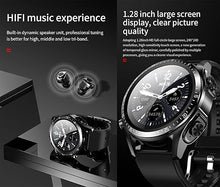Load image into Gallery viewer, Tuanzi JM03 2 in 1 Smart Watch with Earbuds 1.28" Smartwatch TWS HiFi Stereo Wireless Headset Combo Bluetooth Phone Call for Android iOS(Black)