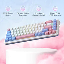 Load image into Gallery viewer, Redragon K709 PRO 65% Wireless Gasket RGB Gaming Keyboard, 68 Keys Hot-Swap Compact Mechanical Keyboard w/Free-Mod Socket, 5-Layer Noise Dampening & Round PBT Keycaps, Quiet Custom Linear Switch