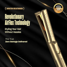 Load image into Gallery viewer, BeKind Flex 2-in-1 360° Hair Styler Flat Iron, Hair Straightener and Curler for All Styles, Floating Plates Design, Airflex Lower Temp for Better Styling, Gift for Girls and Women - Golden