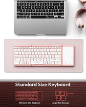 Load image into Gallery viewer, Samsers Foldable Bluetooth Keyboard with Touchpad, Full-Size Wireless Folding Keyboard with PU Leather, Portable Travel Keyboard for iOS Android Windows Mac OS, Support 3 Devices (BT5.1 x 3), Pink