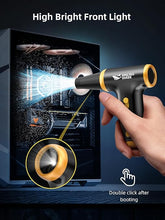 Load image into Gallery viewer, Smiling Shark Compressed Air Duster, 3 Gear Stepless Speed 130000RPM 5Kpa Rechargeable Cordless Electric Air Blower with LED Light for Cleaning/Camping/Sports Cooling, JF-01 Pro(Black)