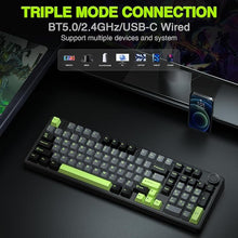 Load image into Gallery viewer, AULA F99 Pro Wireless Mechanical Keyboard with Knob,Tri-Mode BT5.0/USB-C/2.4GHz Hot Swappable Custom Keyboard,Pre-lubed Linear Switches,Gasket Structure,RGB Backlit Computer Gaming Keyboards