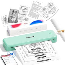 Load image into Gallery viewer, Phomemo M834 (Upgraded) Portable Printer, Wireless Bluetooth Thermal Printer, Support Multi-Size Thermal Paper, Compatible with iOS, Android & PC, Mobile Printer for Travel, Office, School, Green