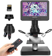 Load image into Gallery viewer, Andonstar AD246S-P HDMI Digital Microscope with 7'' Screen, 4000x 3 Lens 2160P UHD Video Record, Coin Microscope for Error Coins, Biological Microscope Kit for Adults and Kids, Prepred Slides