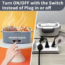 Load image into Gallery viewer, Electric Heated Lunch Box 100W - 3-IN-1 1.8L Fast Self Heating Lunch Boxes Portable for Adults,12V/24V/110V with Leak-Proof Compartment Lid for Car Truck Office Home (3 Times Faster)