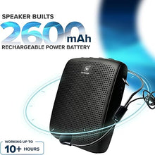 Load image into Gallery viewer, WinBridge Portable Voice Amplifier with Wired Headset Microphone, Small Bluetooth Speaker with Mic,Personal Microphone Speaker for Teachers, Trainers Coaches, Instructors, Tour guides, Public Speakers
