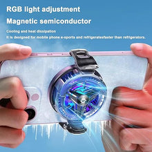 Load image into Gallery viewer, Cooling Pad for Phone, Magnetic Cell Phone Cooler with Semiconductor Cooling Chip, Universal USB-Desk Fan for Android/Tablet/iPad Gaming (X1 Black)