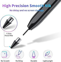 Load image into Gallery viewer, Stylus Pen, Tablet Pen Compatible for Android and iOS Touchscreens, Rechargeable Stylists Pen with Dual Touch Screen, Stylus Pencil for A-pple/Android/Tablet, Black