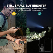 Load image into Gallery viewer, OLIGHT Baton4 Rechargeable EDC Flashlight, LED Pocket Flashlight 1300 Lumens with Magnetic Charging Cable, Small Powerful Bright Flashlight IPX8 Waterproof for Home, Camping (Fighter Pilot)
