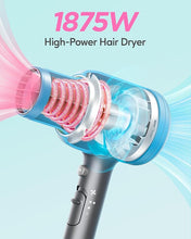 Load image into Gallery viewer, Wavytalk Professional Hair Dryer Blow Dryer with Diffuser and Concentrator for Curly Hair 1875W Ionic Salon Hair Dryer with Ceramic Technology Fasting Drying Light and Quiet