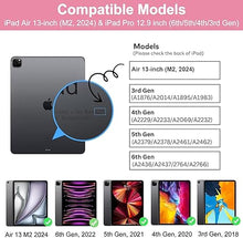 Load image into Gallery viewer, Keyboard Case for iPad Air 13 inch M2 2024 and iPad Pro 12.9 Case with Keyboard 6th/5th/4th/3rd Generation, Magnetic Detachable Wireless Keyboard, Smart Folio Cover with Pencil Holder, Auto Sleep/Wake