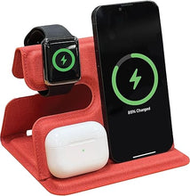 Load image into Gallery viewer, BLACK+DECKER 3 in 1 Charging Station for Apple Multiple Devices, Wireless Foldable Travel Charger for Multiple Devices iPhone 16 15 14 13 Pro Max Plus & Apple Watch Series/AirPods (Coral Rose)