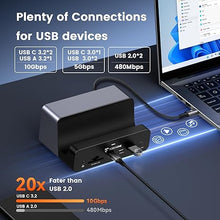 Load image into Gallery viewer, TobenONE 18-in-1 Triple 4K@60Hz Monitor Docking Station with 150W Power Supply, USB C Laptop Docking Station Stand(Single 4K@144Hz), 2.5Gbps Ethernet, 2 HDMI & DisplayPort, 8 USB, for Windows&ChromeOS