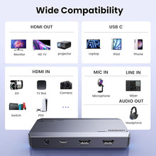 Load image into Gallery viewer, UGREEN 4K@60Hz Capture Card, Ultra HD HDMI Video Capture Card 1080P@240Hz USB 3.0 Ultra-Low Latency with VRR and HDR for Streaming, Gaming, Recording Compatible with iPad, Switch, PS5, Xbox, PC, Mac
