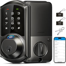 Load image into Gallery viewer, Veise Fingerprint Smart Lock for Front Door, 7-in-1 Keyless Entry Deadbolt with App Control, Electronic Digital Locks with Touchscreen Keypad, Auto Lock, Easy Install, Waterproof, Matte Black