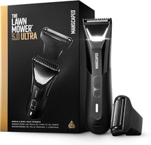 Load image into Gallery viewer, MANSCAPED® The Lawn Mower® 5.0 Ultra Groin & Body Hair Trimmer – Dual-Head SkinSafe® Trimmer & Foil Blades, Waterproof Wet/Dry Groomer, USB-C Rechargeable with Travel Case, Men’s Ball Shaver, Black
