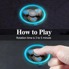 Load image into Gallery viewer, ATESSON Fidget Spinners Toy,3 to 5 min Spins,Gray Metal with Blue Luminous High Speed Bearing, Metal Material Hand Spinner,Stress Relief Anxiety Boredom Desk Toys for Adults and Kids