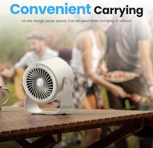 Load image into Gallery viewer, WSKEN Desk Fan with Battery Operated, Quiet Digital Display Portable Fan for Office, Bedroom, Kitchen, Home, Outdoor, 100 Speeds 115° Tilt Small Travel Camping Table Fan, White