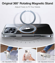 Load image into Gallery viewer, TORRAS 360°Rotatable Magnetic for iPhone 16 Pro Case 6.3 inch, Fit for MagSafe 16 Pro Phone Case, 16FT Military Grade Shockproof, Flush Stand Ring, Translucent Slim Protective Ostand, Clear
