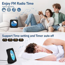Load image into Gallery viewer, CD Player Portable Bluetooth 5.1 Desktop CD Player with HiFi Sound Speakers,Remote Control,Dust Cover,LED Display,Boombox FM Radio,USB/AUX for Home,Kids (Black)