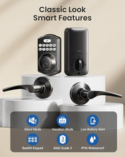 Load image into Gallery viewer, Veise Keyless Entry Door Lock with 2 Lever Handles - Electronic Keypad Deadbolt, Auto Lock, Easy Installation Digital Smart Code Door Lock, Front Door Lock Set, Matte Black