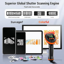 Load image into Gallery viewer, Tera Barcode Scanner Wireless 2D with Stand: Pro Version Digital Setting Screen Keypad Works with Bluetooth 2.4G Wireless USB Wired Extra Fast Scanning Speed Handheld Bar Code Reader HW0009-Z