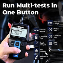 Load image into Gallery viewer, TOPDON BT100 Car Battery Tester 12V Load Tester, 100-2000 CCA Automotive Alternator Tester Digital Auto Battery Analyzer Charging Cranking System Tester for Car Truck Motorcycle ATV SUV Boat Yacht