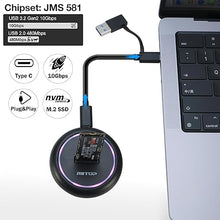 Load image into Gallery viewer, NVMe to USB Docking Station, RIITOP M.2 SSD Enclosure for Both NVMe and (B+M Key SATA) SSD