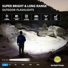 Load image into Gallery viewer, WUBEN L50 LED Flashlight Rechargeable, 1200 High Lumens Flash Light, Tactical Flashlight IP68 Waterproof with 5 Mode, EDC Handheld Flashlight for Home Camping Emergencies, Tool Gifts for Men