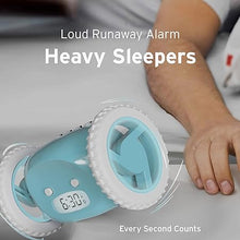 Load image into Gallery viewer, CLOCKY Extra Super Loud Alarm Clock for Heavy Sleepers Adults Kids Teens Bedroom, Move Jump Roll Run Away Easy to Set Smart Digital Alarm Clock on Wheels - Funny Gag Gift (Blue)