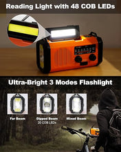 Load image into Gallery viewer, 13000mAh/48100mWh Emergency Weather Radio, 4 Way Powered AM/FM/NOAA Portable Solar Crank Radio, Dynamo Phone Charger,700LM LED Flashlight/Reading Lamp,SOS,Compass for Hurricane Storm Camping Survival