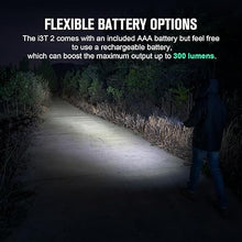 Load image into Gallery viewer, OLIGHT I3T 2 EOS Pocket EDC Flashlight, 200 Lumens Compact Bright Handheld Flashlights, Dual-Output Tail Switch Light with AAA Battery and Two-Way Pocket Clip for Camping and Hiking (Black)