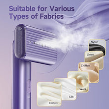 Load image into Gallery viewer, Steamer for clothes, Handheld Travel Steamer for Fabric Clothing Wrinkles, 1.2 lbs Lightly, 15s Fast Heat-up Portable Garment Steamer, 1200W Light Mini Steam Iron for Home, Office and Travel (Purple)