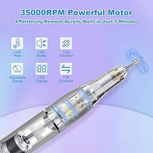 Load image into Gallery viewer, NAILGIRLS Nail Drill, Professional 35000RPM Electric Nail File Corded Electric Nail Drill Machine with Foot Pedal, Nail Grinder Nail Dremel for Remove Acrylic Nails Gel Polish Manicure Salon Home Use