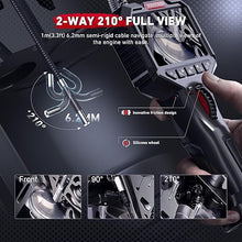 Load image into Gallery viewer, Ralcam Articulating Borescope, 2 Way Endoscope Camera with Light, 6 Led Lights Video Inspection Camera, 6.2mm Lens Scope Camera 3.5'' IPS Screen Endoscope 3.3FT Semi-Rigid Cable