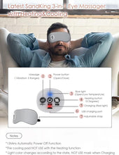 Load image into Gallery viewer, Cordless Heated Eye Massager with Cooling Eye Pad, Vibrating Heating Sleeping Mask for Men Women Kids -USB Charing Heated Eye Mask Electric for Dry Eyes, Relax,Travel (Blue)