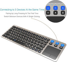 Load image into Gallery viewer, Arteck Universal 2.4G Wireless and Bluetooth Touch TV Keyboard Multi-Device with Easy Media Control and Build-in Touchpad Keyboard for Smart TV, TV Box, TV-Connected Computer, Mac, HTPC