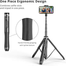 Load image into Gallery viewer, ATUMTEK 51" Selfie Stick Tripod, All in One Extendable Phone Tripod Stand with Bluetooth Remote 360° Rotation for iPhone and Android Phone Selfies, Video Recording, Vlogging, Live Streaming, Black